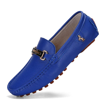 Shoes Men Handmade PU Leather Loafer Casual Driving Flats Slip-on Shoes Luxury Comfy Moccasins White Loafers Shoes for Men