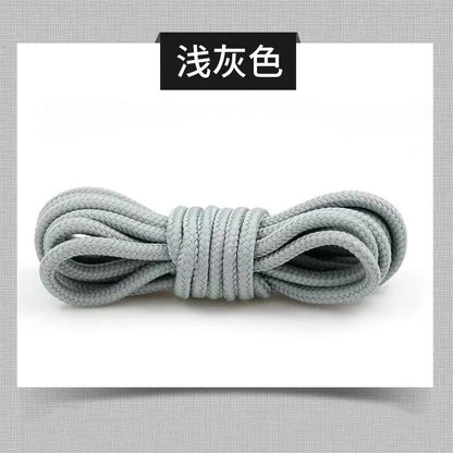 2pcs/ Pair Round Solid Polyester Black Brown Shoelaces For Marten Boot Women Men Outdoor Hiking Boots Sports Shoes Lace Strings