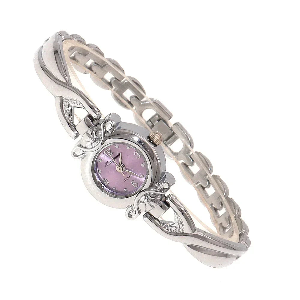 Luxury Woman Lady Pendant Bangle Bracelet Wristwatches Young Female Girls Waterproof Gifts Thin Strap Watches gold watch women