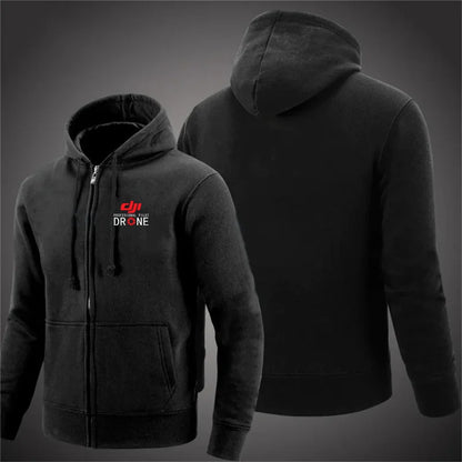 Professional Pilot Drone Autumn Hooded Sweatshirts Men's Hoodie Cardigan Solid Color Classic Jacket Clothing Tops