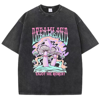 Dreamland Enjoy The Moment Graphic Men T Shirt Fashion Casual Tshirt Street Comfortable Tees Clothing Cool Big Size T-Shirts