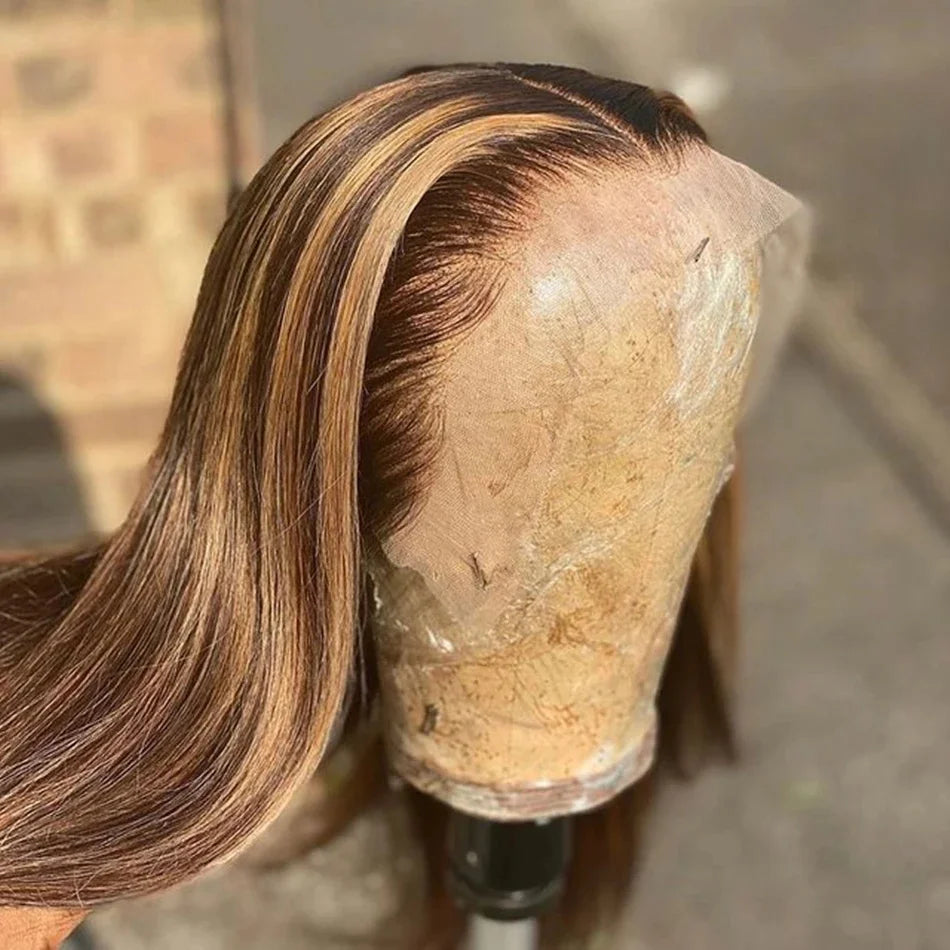 Highlight Wig 13x6 Hd Lace Frontal Wig Natural Hairline PrePlucked 30 Inch 13x4 Honey Blonde Straight Lace Front Wigs Human Hair