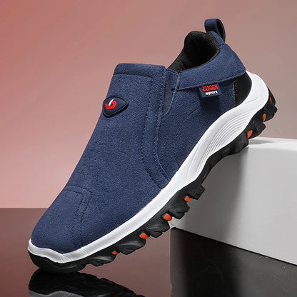 2025 New lightweight casual sports shoes, men's plaque-sized running shoes, loafers, walking and outdoor hiking shoes