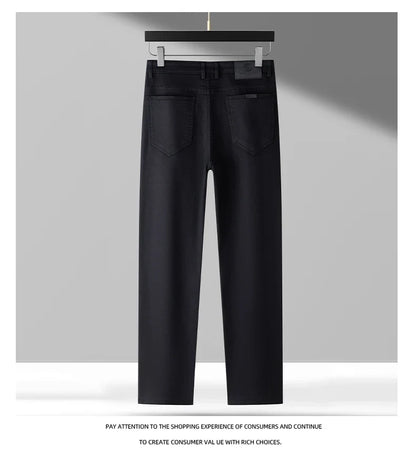 Lyocell Jeans Men Spring Autumn New Fashion Comfortable Straight Long Pants Soft Business Brand Classic Stretch Denim Trousers