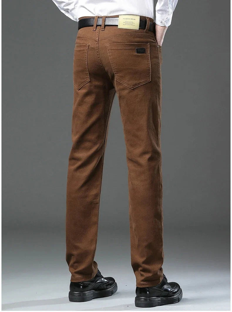 Men's New 92% Cotton Spring Autumn Jeans Stretch Straight Fashion Business Office Trousers Male Casual Plus Size Denim Pants