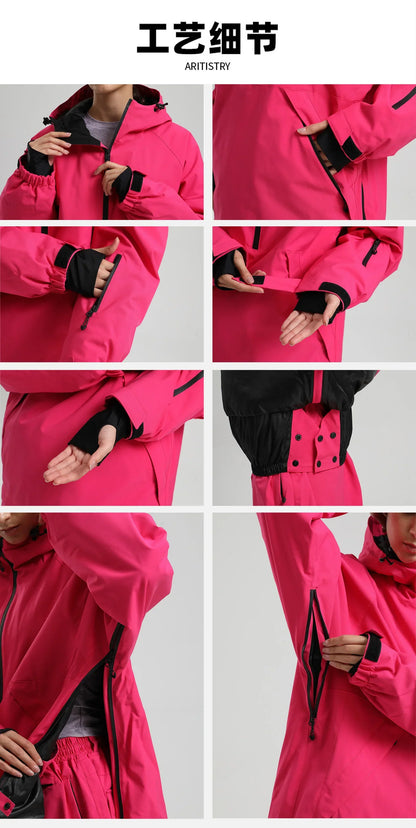 2025 Women's & Men's Slim Fit Ski Suit Set - Thermal Insulated Waterproof Snowboard Jacket & Pants for Outdoor Sports