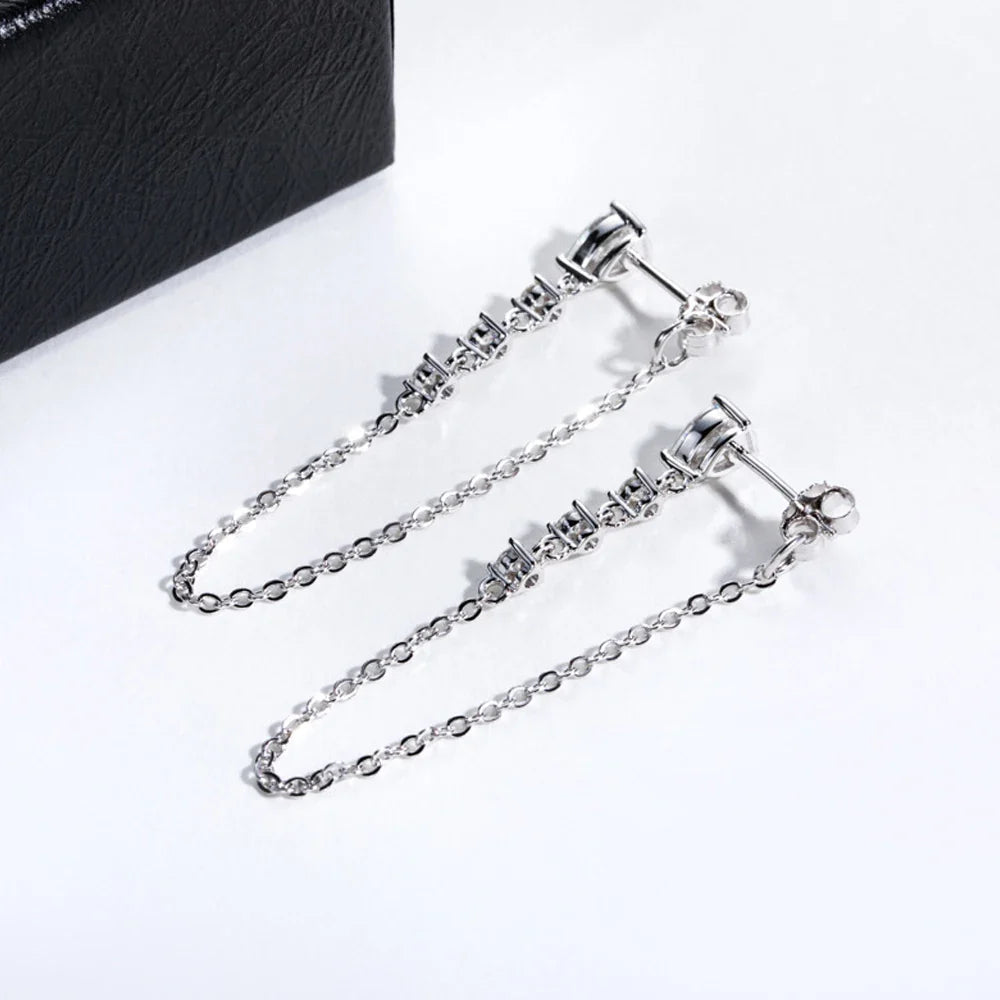 Pear Cut Moissanite Earrings for Women GRA Certified Diamond Pendant Tassel Earring Solid s925 Silver Dainty Ear Ring