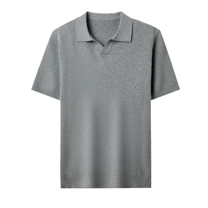 Men's Stretch 100% Cotton Polo Shirt - Pineapple Knit Seagull Collar, Breathable Short Sleeve Tee with Flexible M-4XL 6 Colors