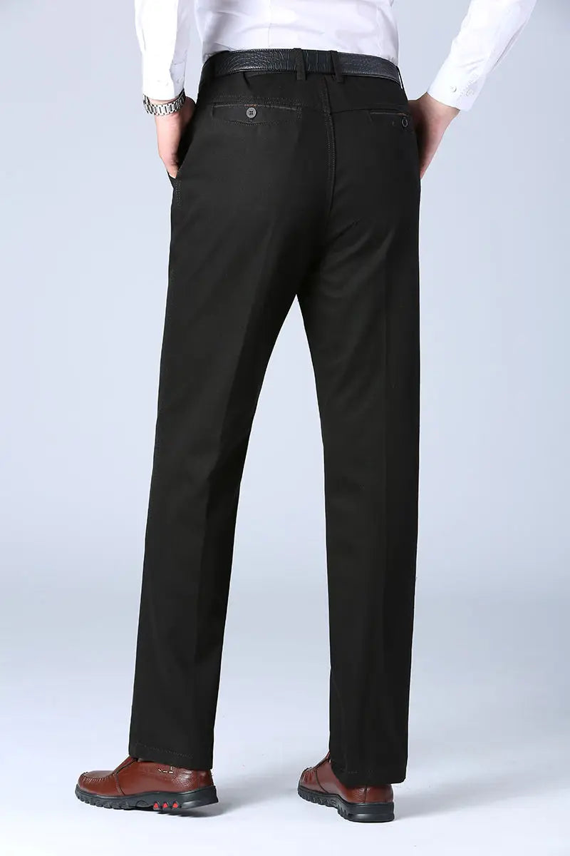 Mens Trousers Business Casual Pants Autumn Spring Dress Straight Pants Black Suit Pants Loose Formal Dress Pants