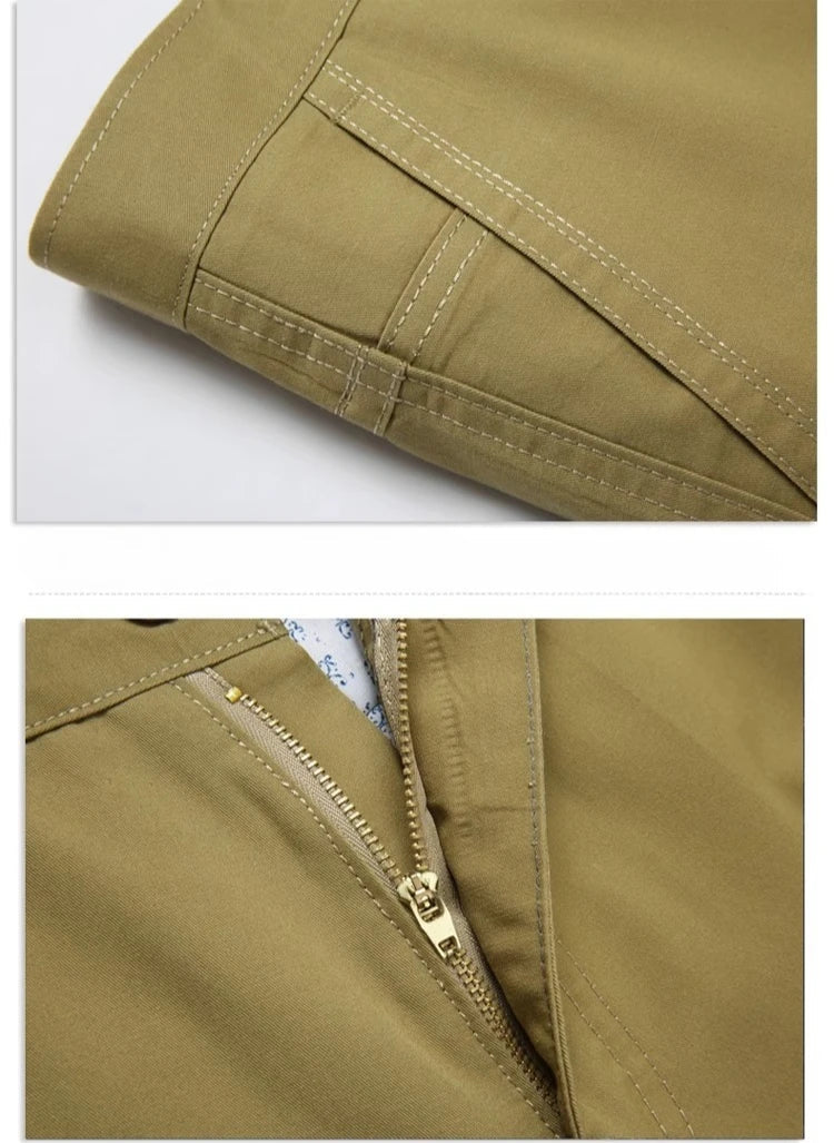 100% Cotton Men's Casual Pants Summer Autumn Fashion Solid Black Khaki Gentle Men Business Long Trousers Brand Smart Suit Pants