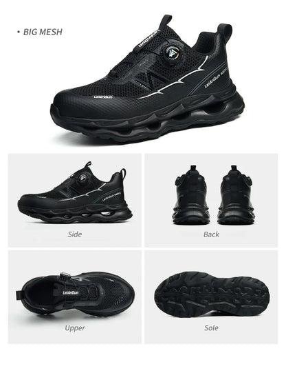 Rotary Button Design for Professional Use Men's Safety Work Shoes Anti-Impact Anti-Piercing Fashionable Sports Style