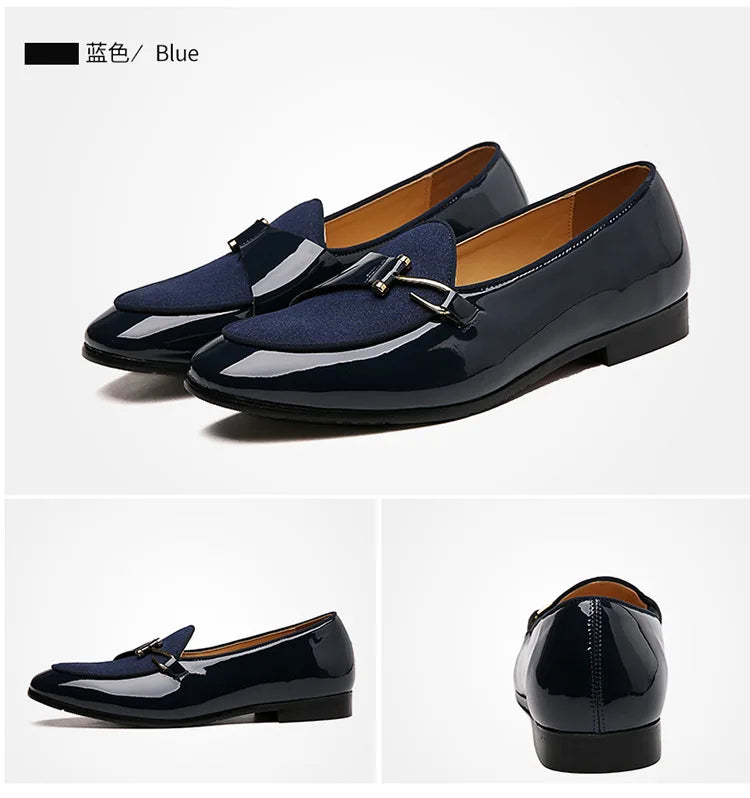 Men's Casual Leather Shoes Buckle Trendy Party Wedding Shoe Mens Comfortable Driving Flats Men Moccasins Loafers EUR Sizes 38-48