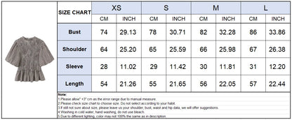 Spring Summer O-Neck Short Puff Sleeve Small Plaid Tops Women Back Button Decoration Tops Female Casual Wear 2026 New