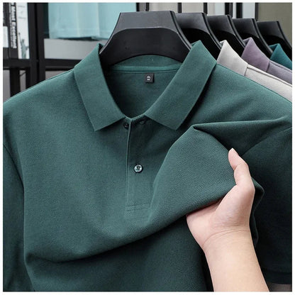 20 Colors Men's 100% Cotton Polo Shirt - Summer Casual Breathable Tee,Ideal for Golf and Sports,Business Casual,Silk-Like Finish