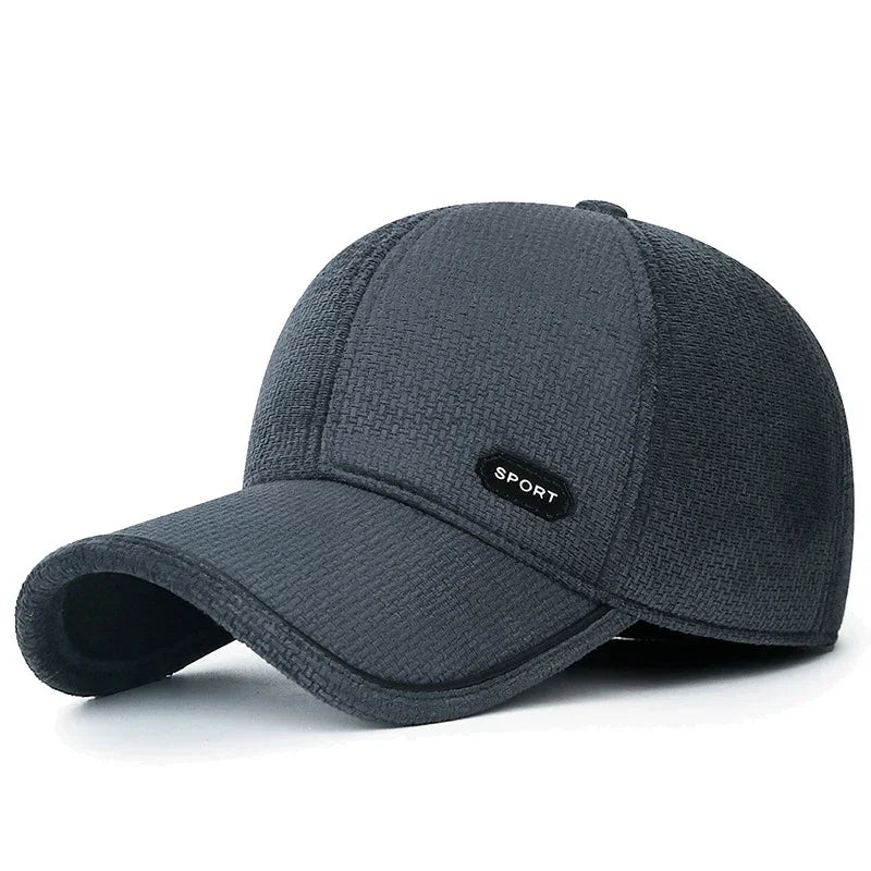 New Middle-Aged and Elderly Winter Windproof, Cold-Proof and Warm Baseball Cap With Ear Protection and Thickened Peaked Cap