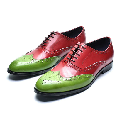 Luxury Men's Wedding Oxford Dress Shoes Genuine Cow Leather Lace-up Wingtip Brogue Office Business Social Formal Shoes for Man