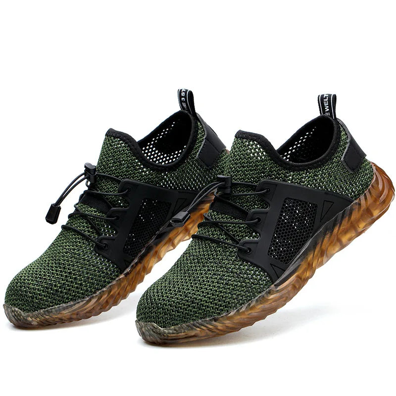 Safety Shoes Men With Steel Toe Cap Anti-smash Men Work Shoes Sneakers Light Puncture-Proof Indestructible Anti-smash Shoes