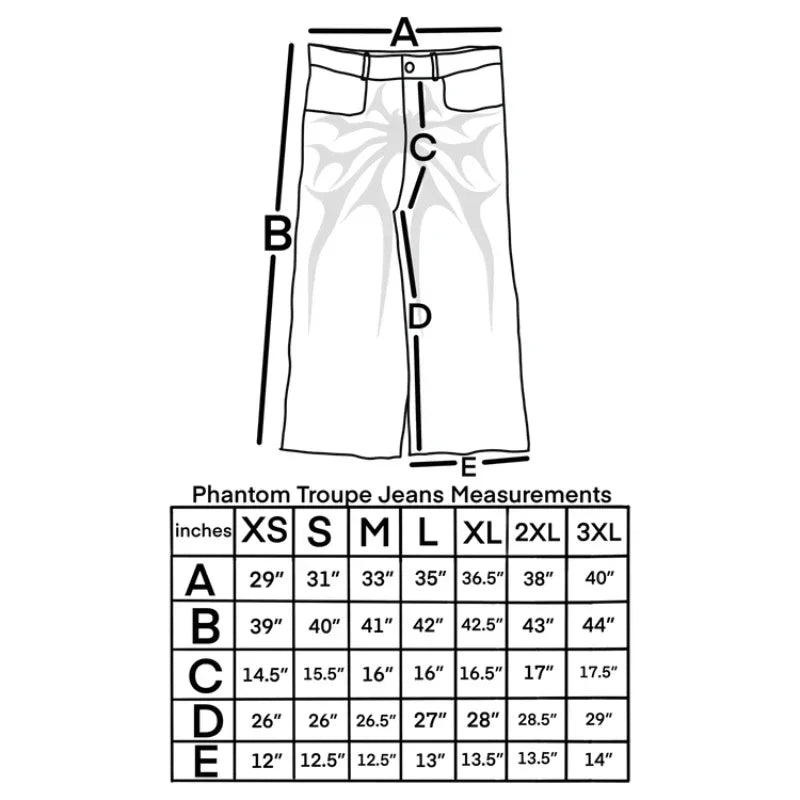 Vintage Y2K Baggy Jeans Splicing embroidery Pattern high quality jeans Hip Hop Gothic Streetwear men women Casual wide leg jeans