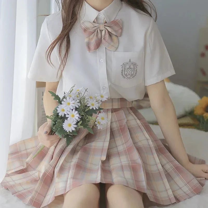 Plaid Women Pleated Skirt Bow Knot Summer High Waist Preppy Girls Dance Mini Skirt Cute A Line Harajuku Sexy Japan Faldas