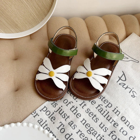 Summer Toddler Girls Flower Sandals Soft Non-Slip Sole Breathable Lightweight Casual Shoes for Beach Daily Outdoor Wear