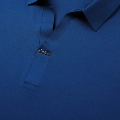 2024 High-quality Elastic Stretch POLO, Business Casual Men's Short-sleeved Shirt, Seamless V-neck M-4XL Men's Polo Shirt