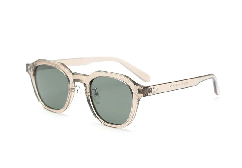 retro sun glasses for women TR90 frame polygon polarized sunglasses uv400 male green brown 2023 summer