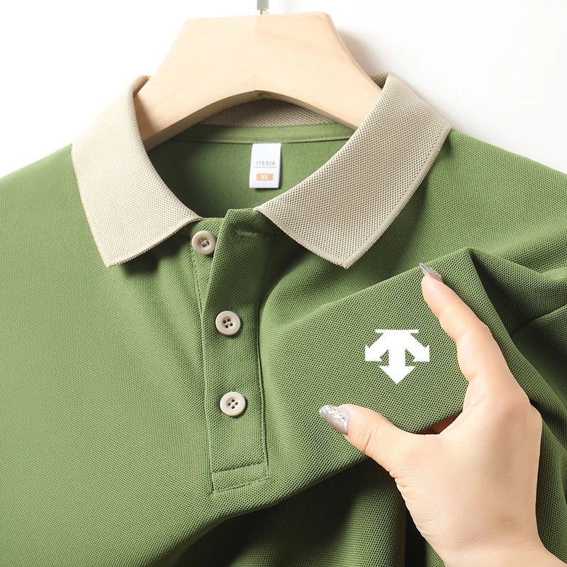 New Designer Original Men's Polo Shirt New Collar Luxury Printed Short Sleeved Casual Business T-shirt Comfortable Men's Wear