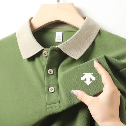 New Designer Original Men's Polo Shirt New Collar Luxury Printed Short Sleeved Casual Business T-shirt Comfortable Men's Wear