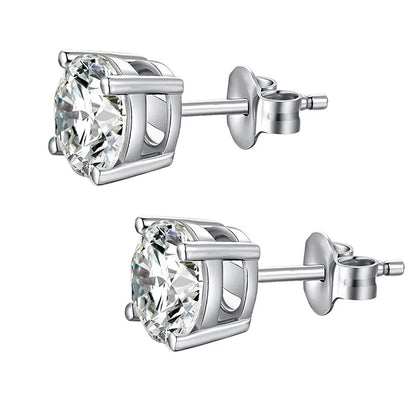 0.5-5carat Round brilliant Cut Moissanite Chain Earrings for Women Solitaire Lab Diamond Stud/Drop Earring 925 Silver with GRA