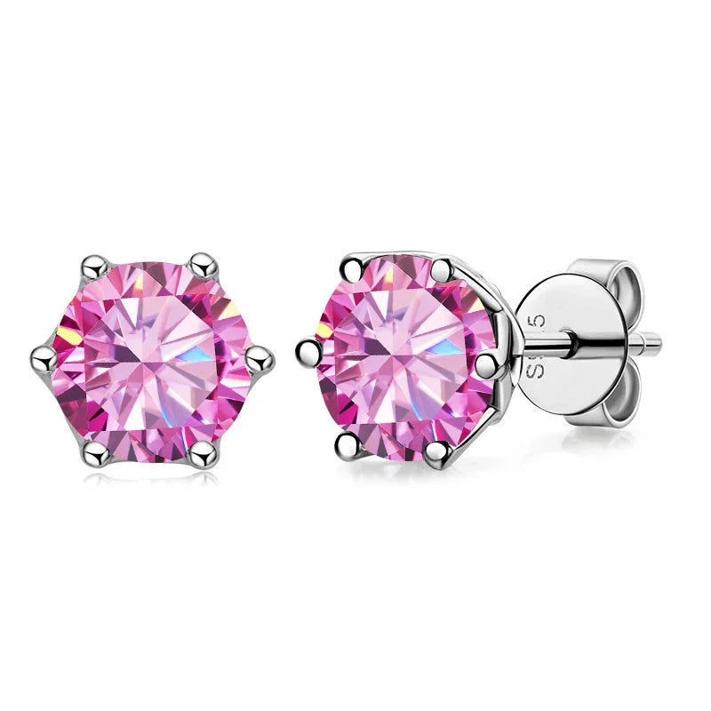Real 1 CT D Color Moissanite Stud Earrings For Women Top Quality 925 Sterling Silver Sparkling Wedding Jewelry