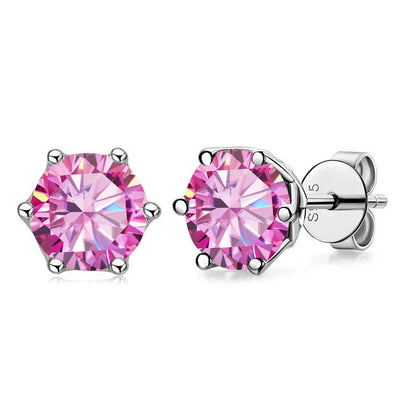 Real 1 CT D Color Moissanite Stud Earrings For Women Top Quality 925 Sterling Silver Sparkling Wedding Jewelry