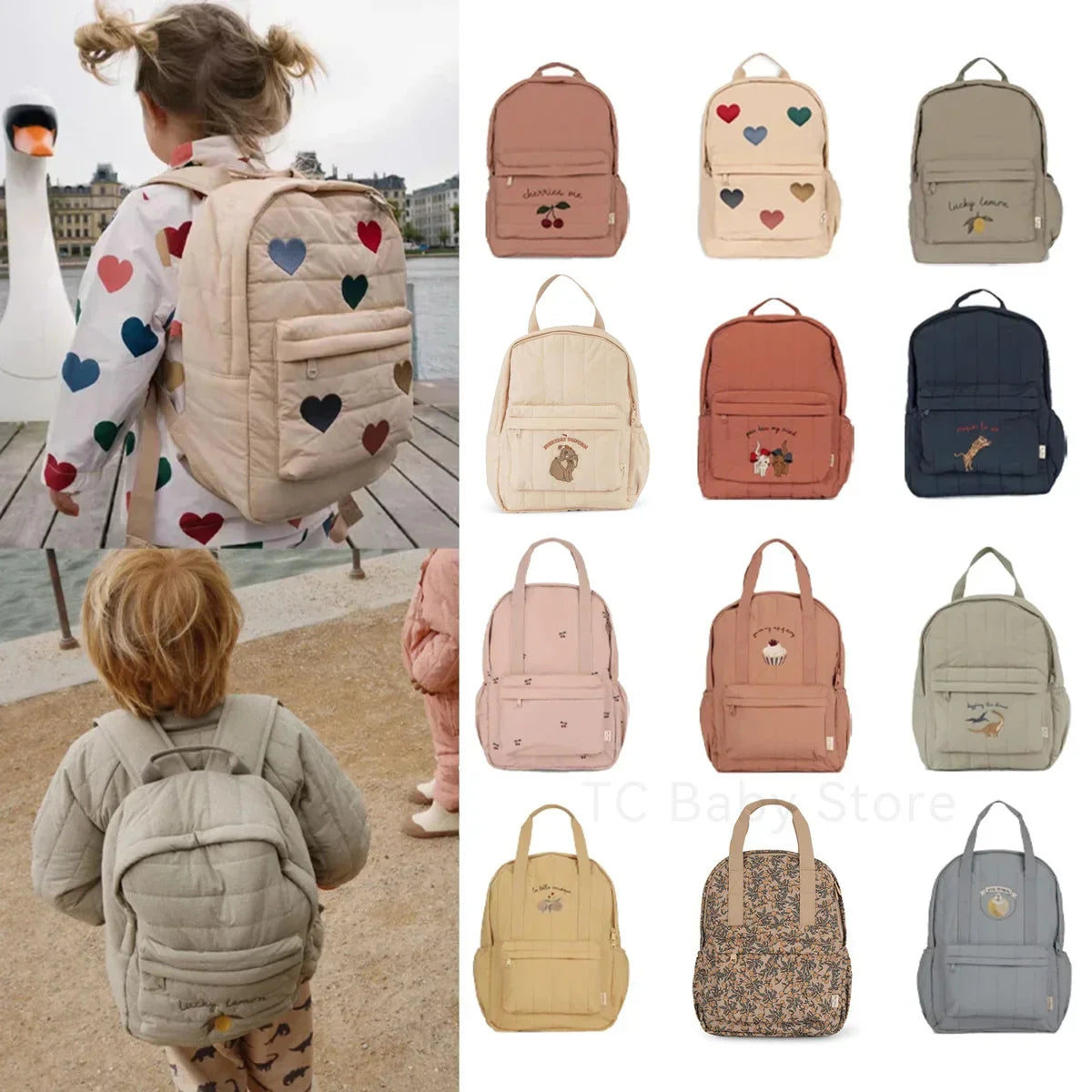 Baby Backpack Parent-child Kids Schoolbag Kindergarten Bags Brand Traveling Cherry Children's Boys Girls Mom Storage
