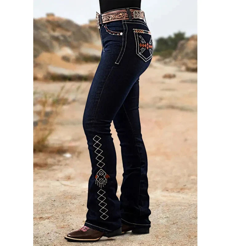 High-Rise Stretch Flare Denim Jeans