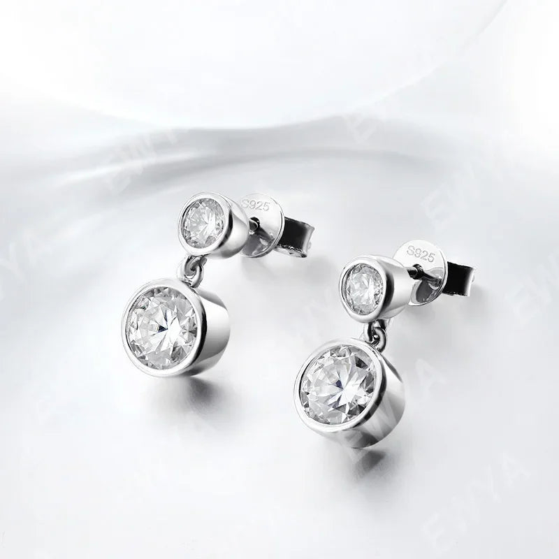 Real 0.3/0.5 Carat Round Moissanite Diamond Stud Earrings for Women S925 Sterling Silver Earring Wedding Party Fine Jewelry
