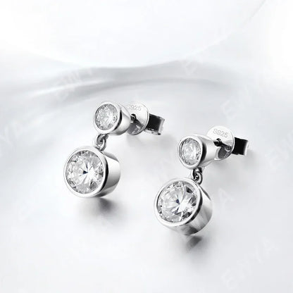 Real 0.3/0.5 Carat Round Moissanite Diamond Stud Earrings for Women S925 Sterling Silver Earring Wedding Party Fine Jewelry