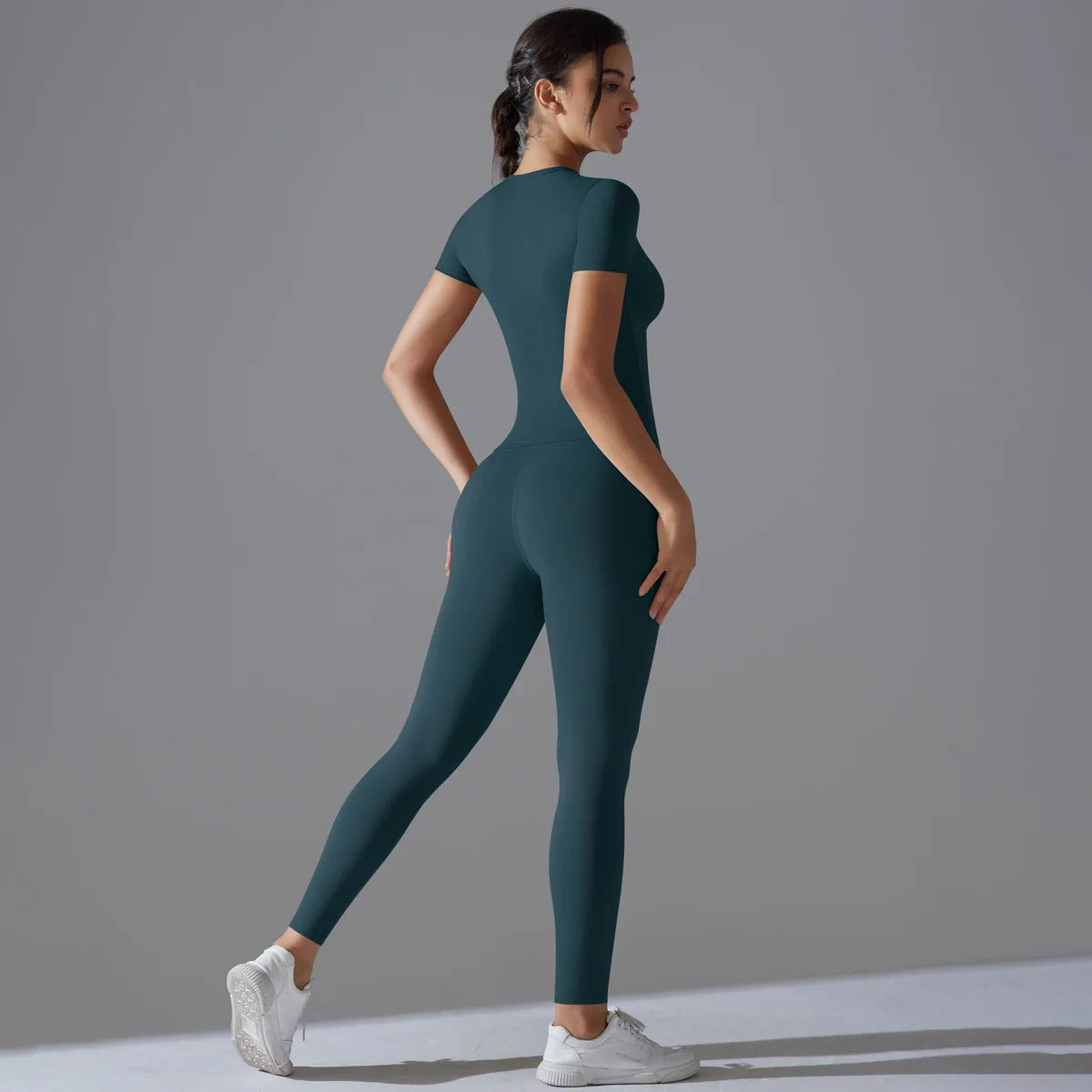 Quick-Drying Gym Leggings Set Yoga Suit Sports Set Sleeve Breathable Stretchy GYM Yoga Slim Fitness Active Top Tight Yoga Pant