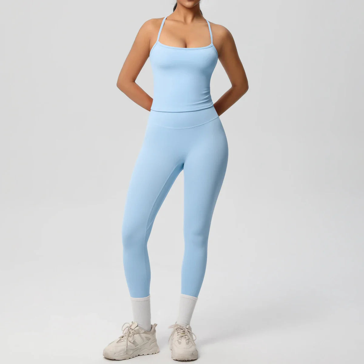 2PCS Yoga Set Nude Feeling Workout Sets Women Tracksuit Gym Push Up Fitness Running Workout Sportwear Sport Bra Leggings Suit