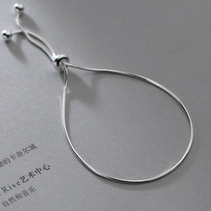 Real 925 Sterling Silver Simple Snake Link Chain Women Bracelets Adjustable Fashion Bracelet Party Jewelry Making Gift