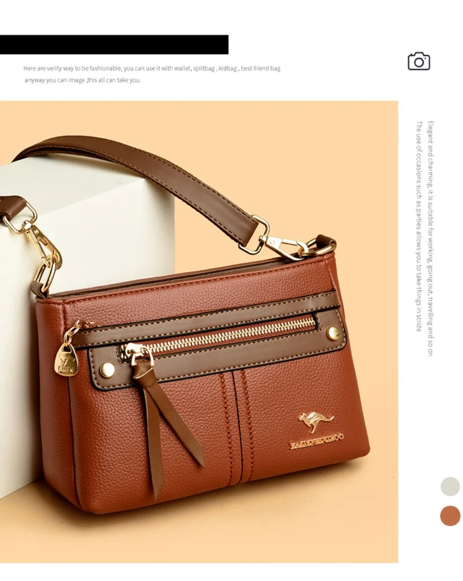 High Quality Leather Purses and Handbag Women Bag Luxury Designer Shoulder Crossbody Sac Ladies Casuial Messenger Tote Bag 2024