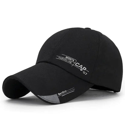 2024 Fashion Line Baseball Cap For Men Sports Cap Hat Fish Outdoor Long Visor Brim Shade Snapback Sun Hat Women's Summer Hat