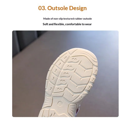 2026 New Kids Sport Sandals Children's Design Hollow-out Multicolor Sandals Soft Flat Strappy Sandals Girls Cute Beach Shoes