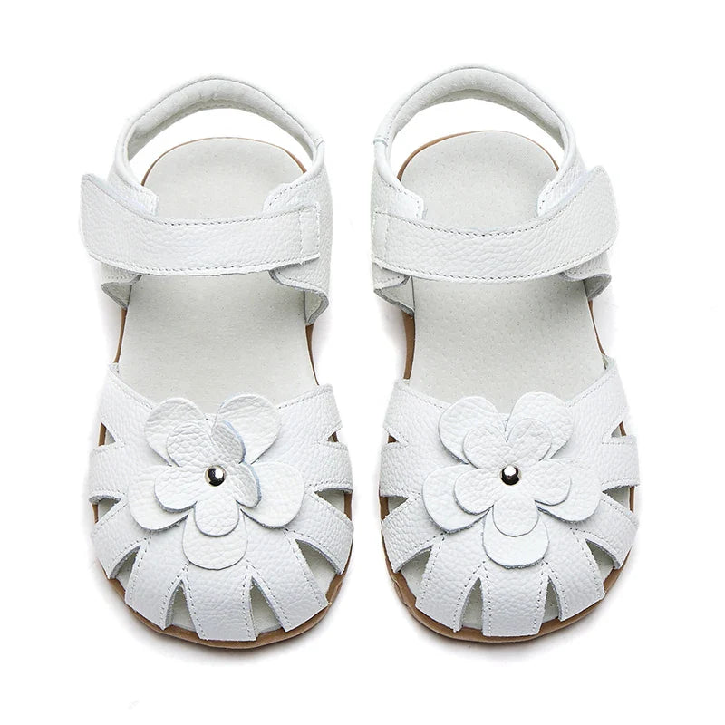 Hot selling little girl flower Sandals kids closed toe princess shoes for summer 3-7years older