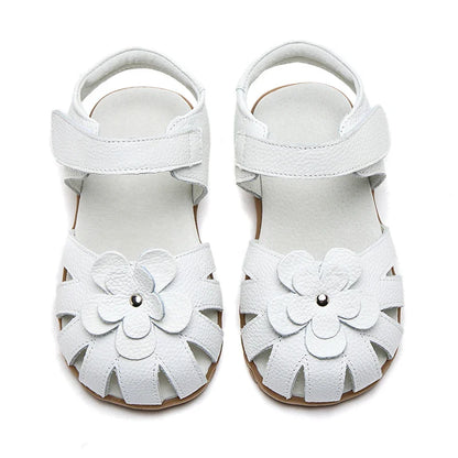 Hot selling little girl flower Sandals kids closed toe princess shoes for summer 3-7years older