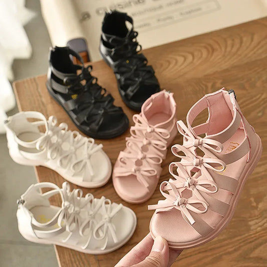 Size 21-36 Kids Sandals For Girl Summer Outdoor Beach Shoes Girls Gladiator Sandals Small Cute Bowknot Baby Toddler Girl Sandals