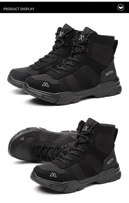 Protective Safety Shoes Men Indestructible Steel Toe Work Shoes Anti-smash Anti-puncture Safety Work Boots Breathable High top