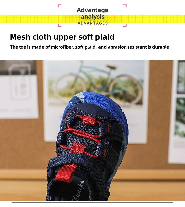 Baby Camouflage Sandals Boys Anti-kick Anti-slip Sport Sandals Girls Breathable Mesh Sandals