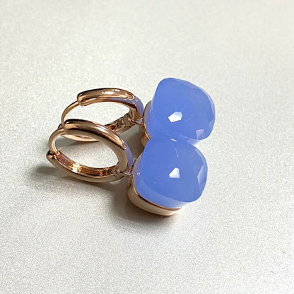 Classic Earrings For Women Amethyst Crystal Earrings Copper With Gold Plated Square Candy Colors Earrings Fashion Jewelry