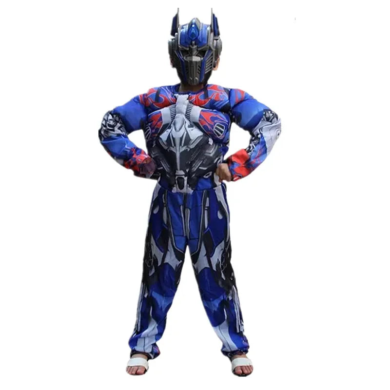 Kids Cartoon Robot Superhero Costume Boys Girls Halloween Dress Up Suit Masked Hero Suit Gift
