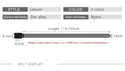Men Belt Elastic Metal Automatic Buckle Army Outdoor Hunting Tactical Jeans Pants Belt Nylon Breathable Belts 150 Big Size Belts