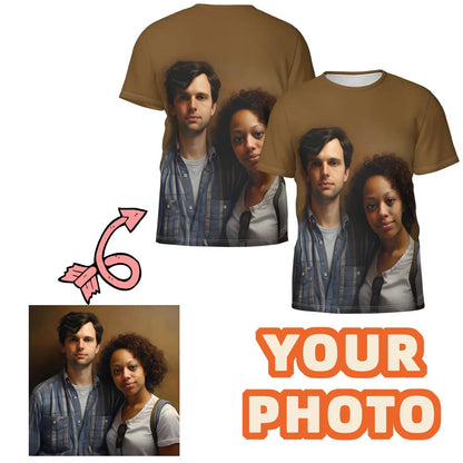 Men's couple children's T-shirt customization exclusive 3D full print top outdoor street short sleeved printed sportswear